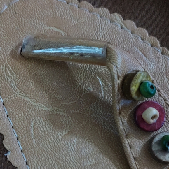 Women's Tan Wooden Beaded Thong Sandals - Picture 6 of 8